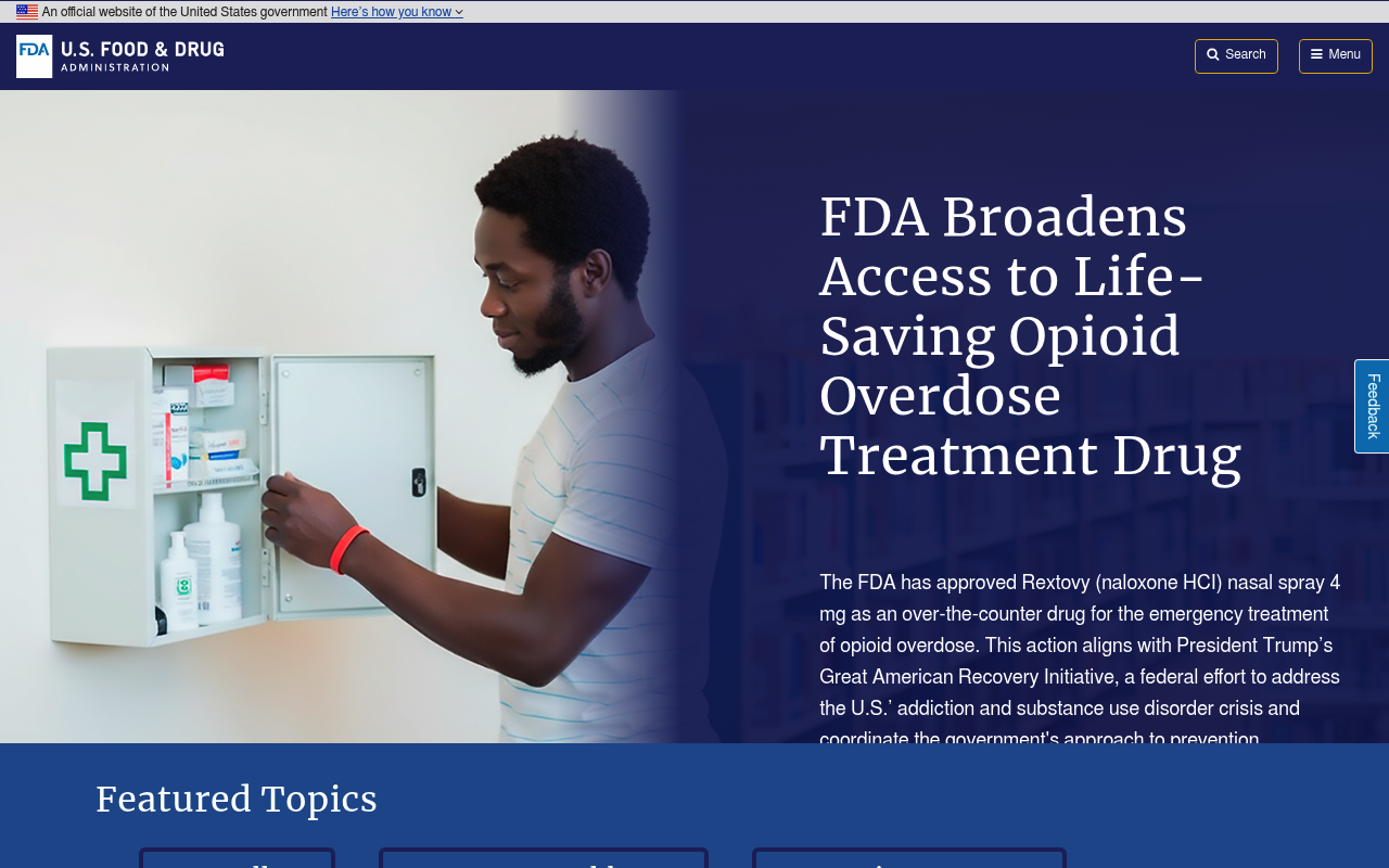 Food and Drug Administration screenshot