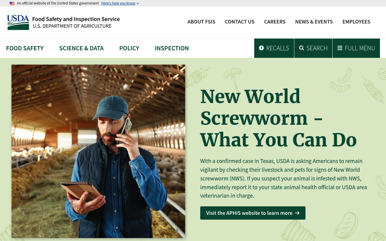 Food Safety and Inspection Service screenshot