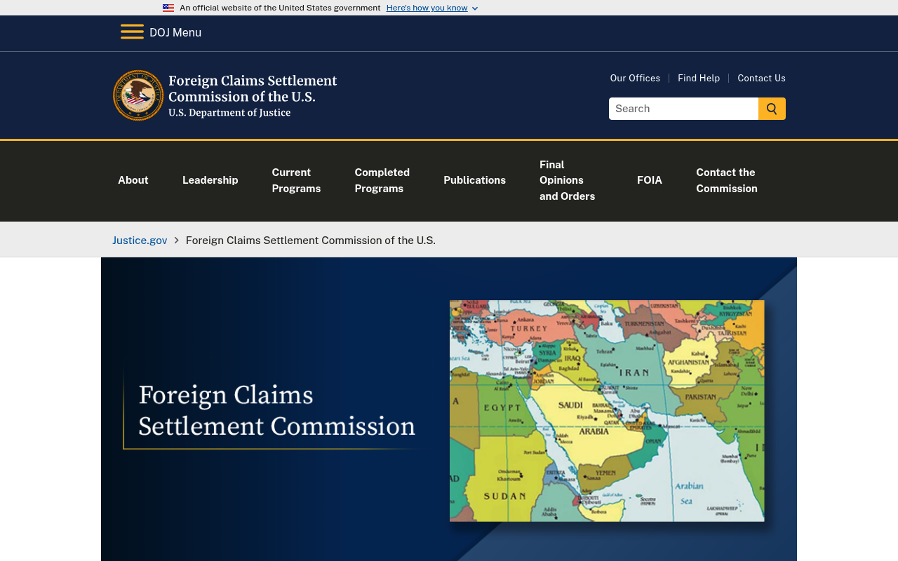 Foreign Claims Settlement Commission screenshot