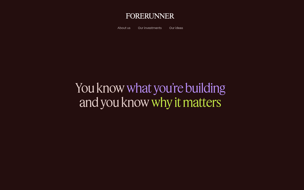 Forerunner Ventures screenshot