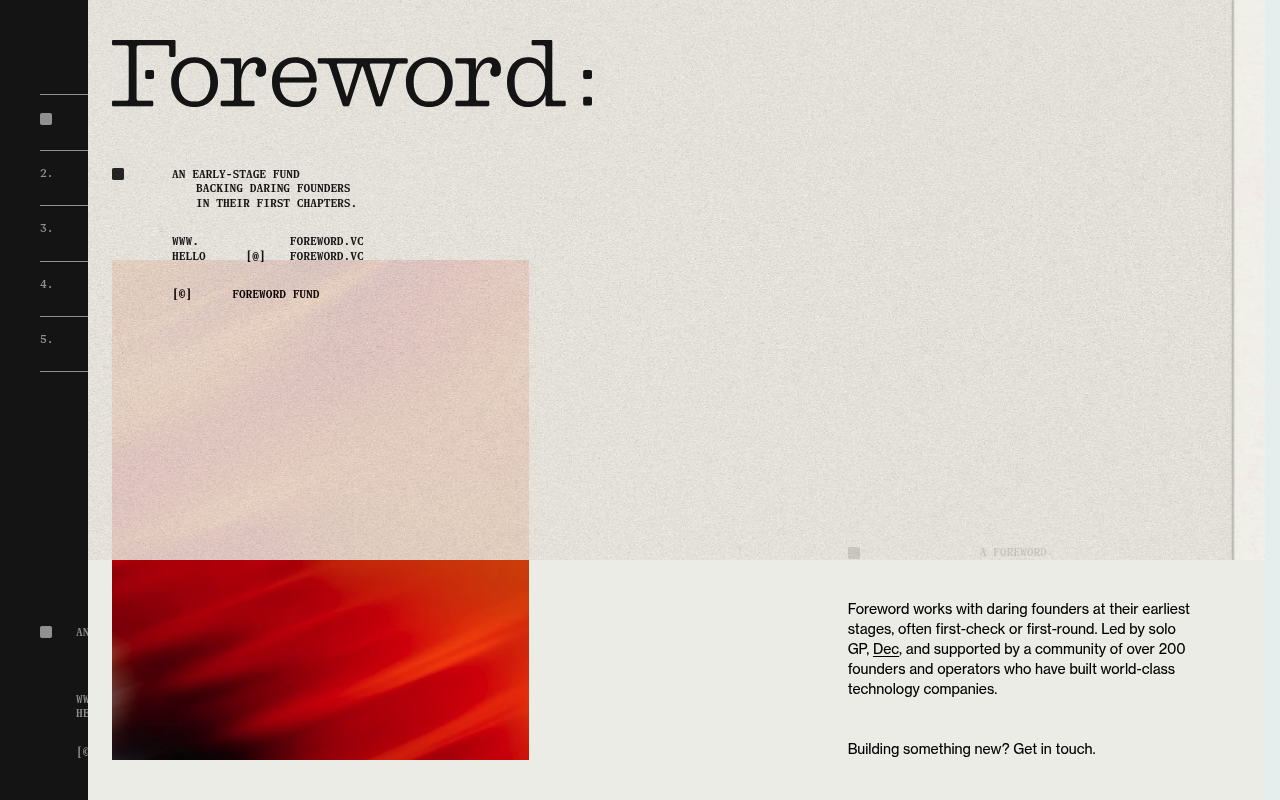 Foreword Fund website screenshot