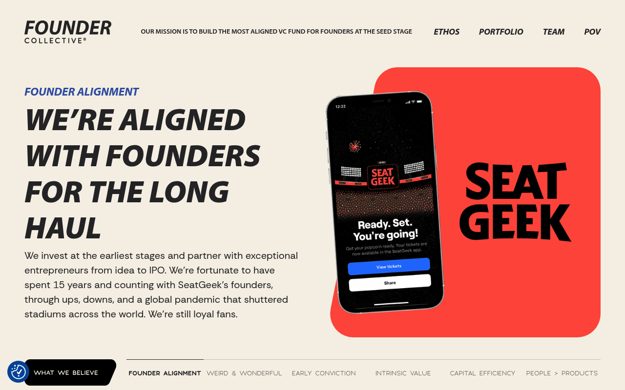 Founder Collective website screenshot