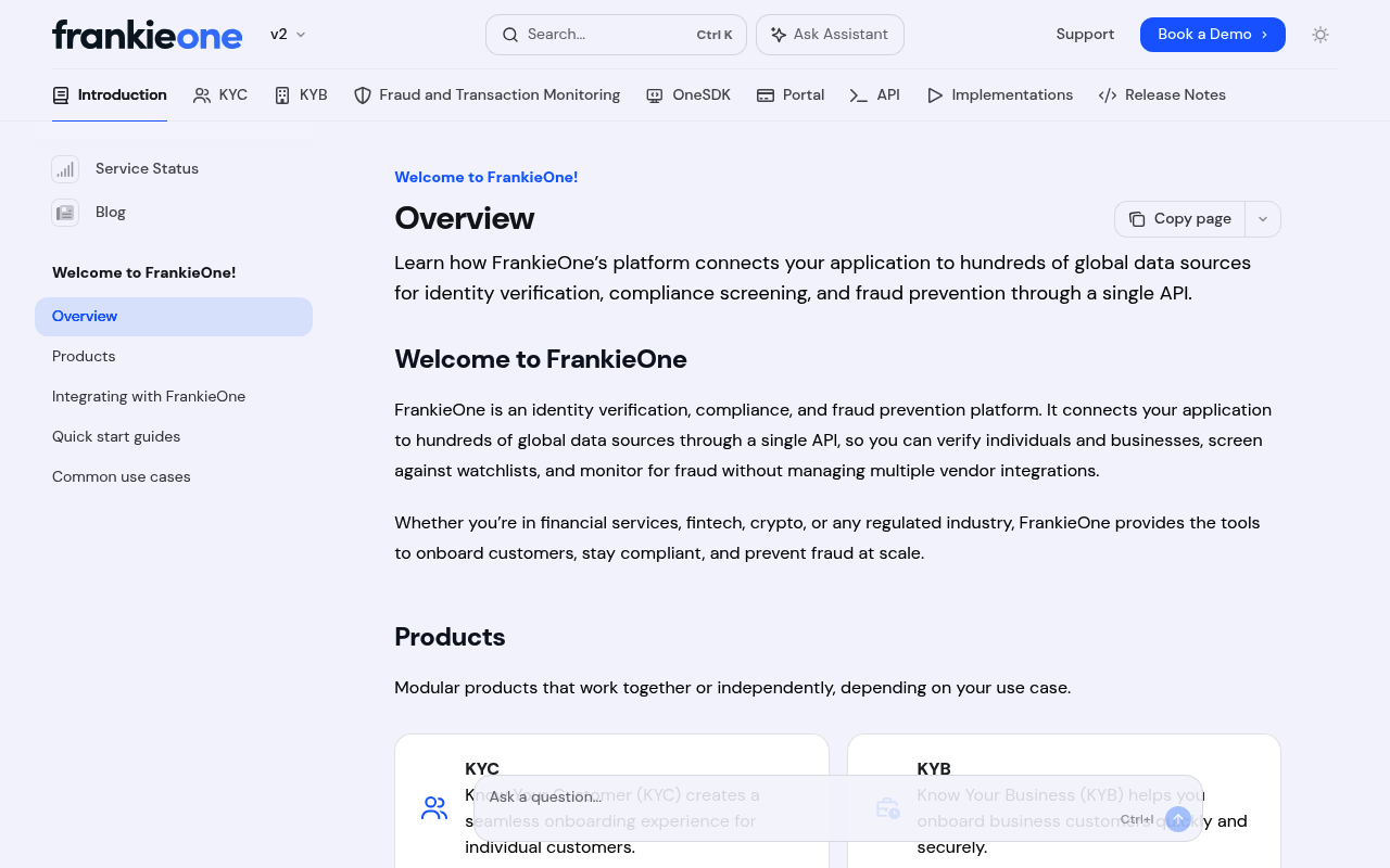 FrankieOne screenshot