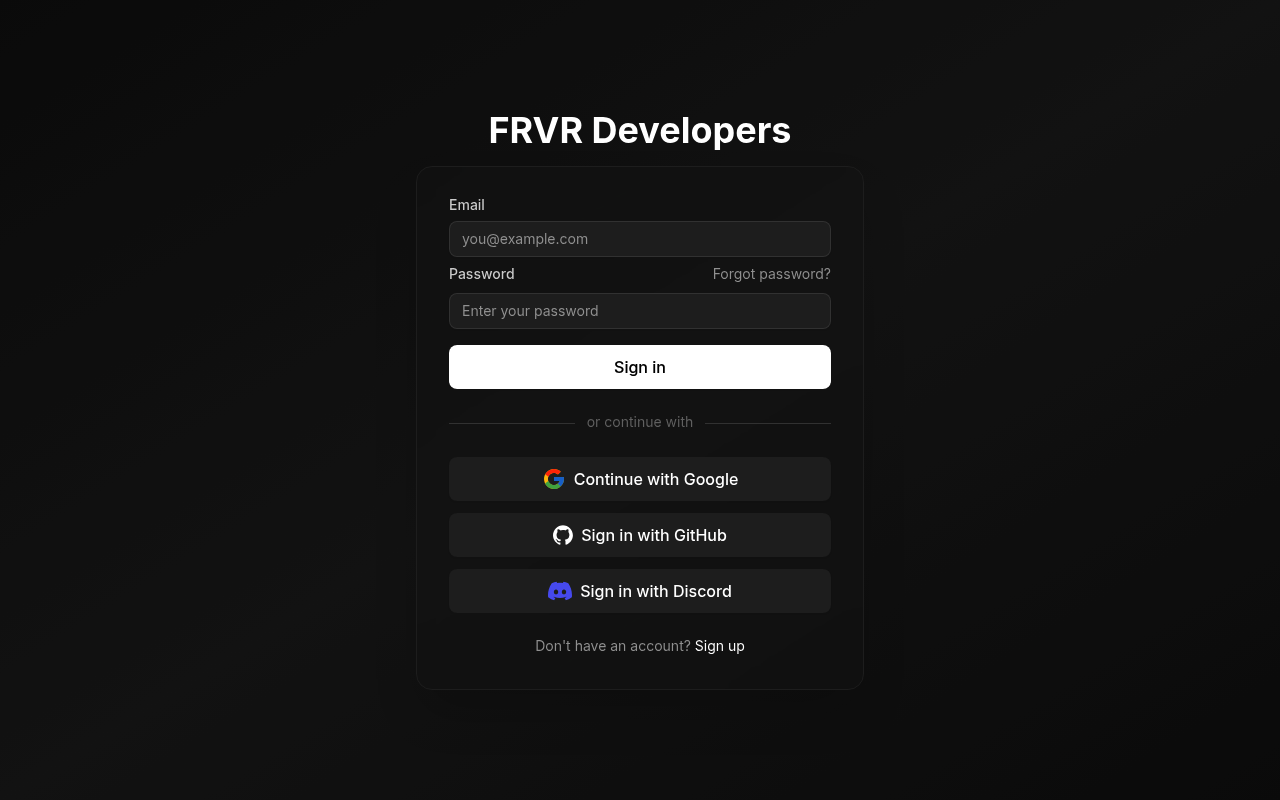 FRVR website screenshot