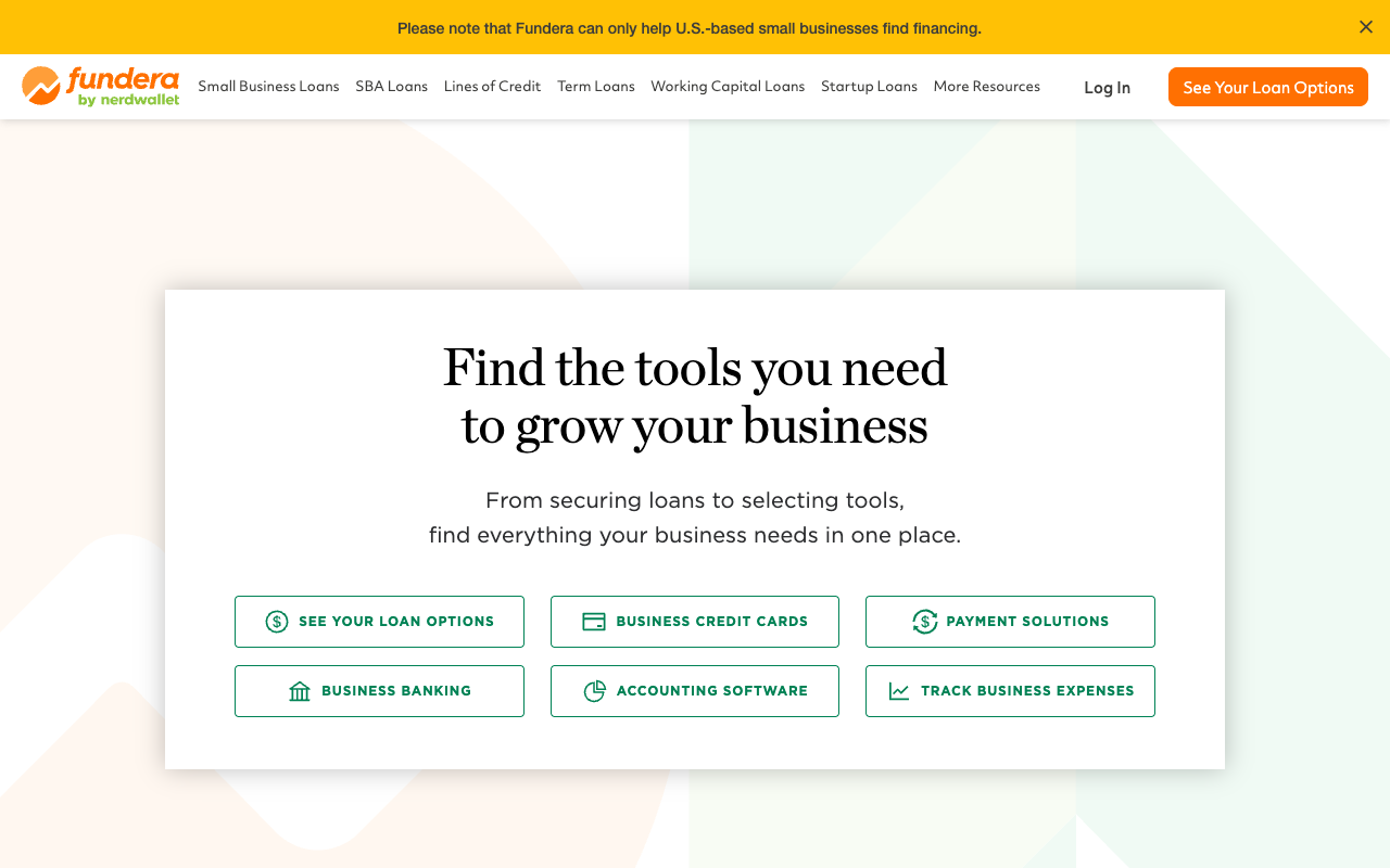 Fundera screenshot
