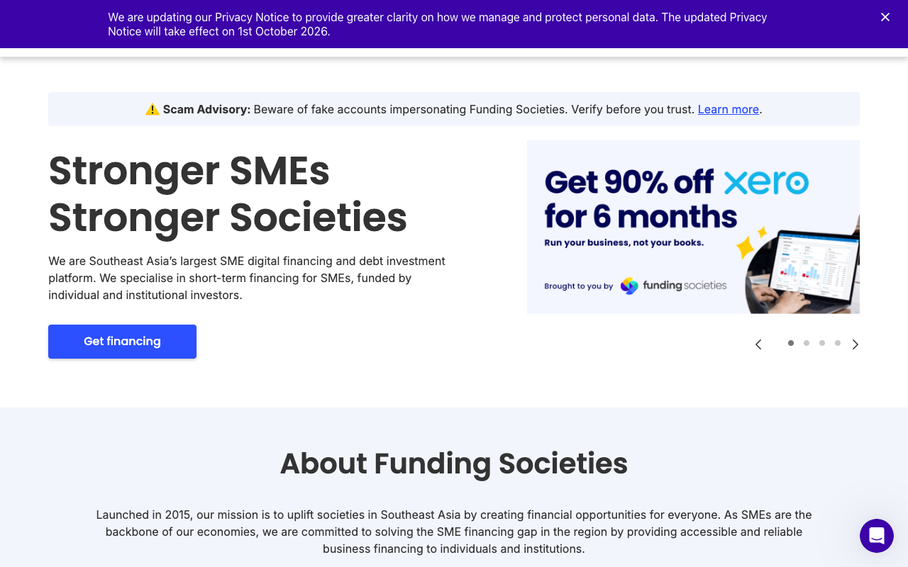 Funding Societies screenshot