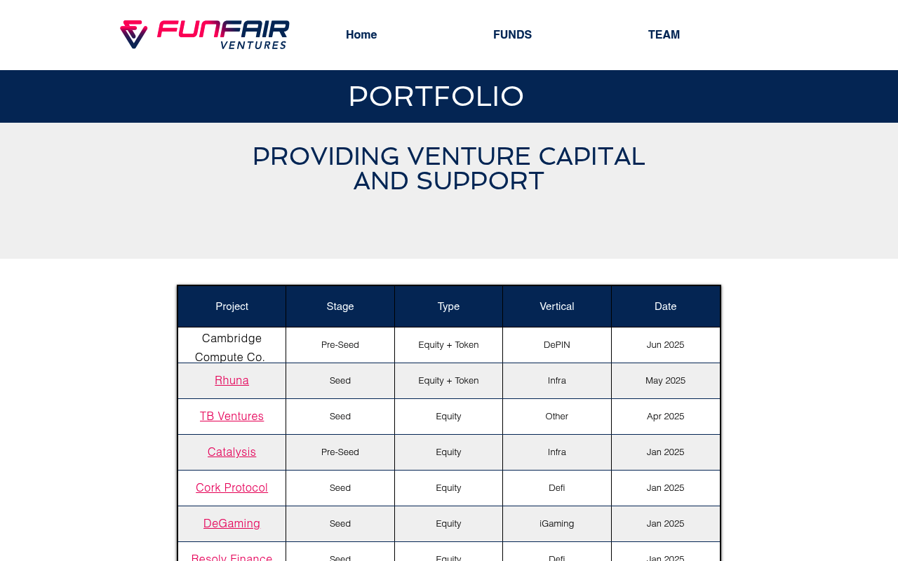 FunFair website screenshot