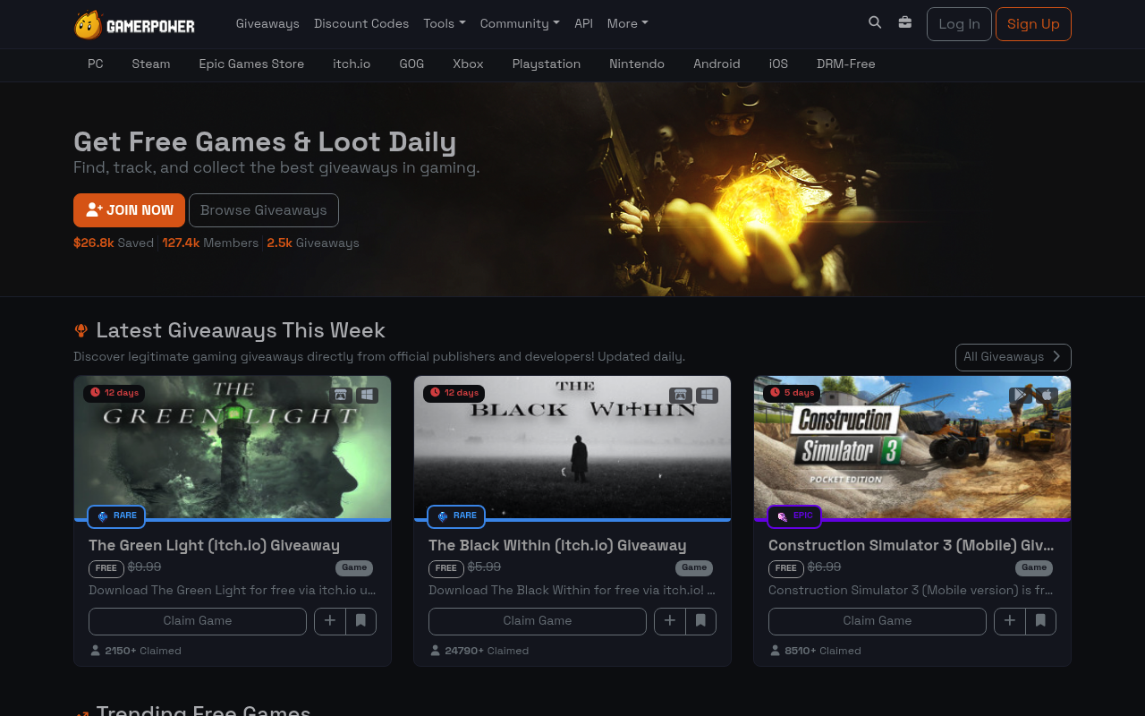 GamerPower screenshot