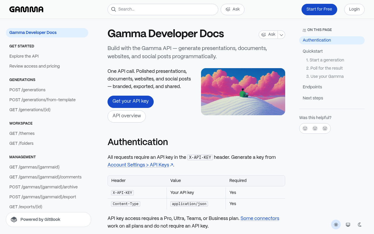 Gamma website screenshot