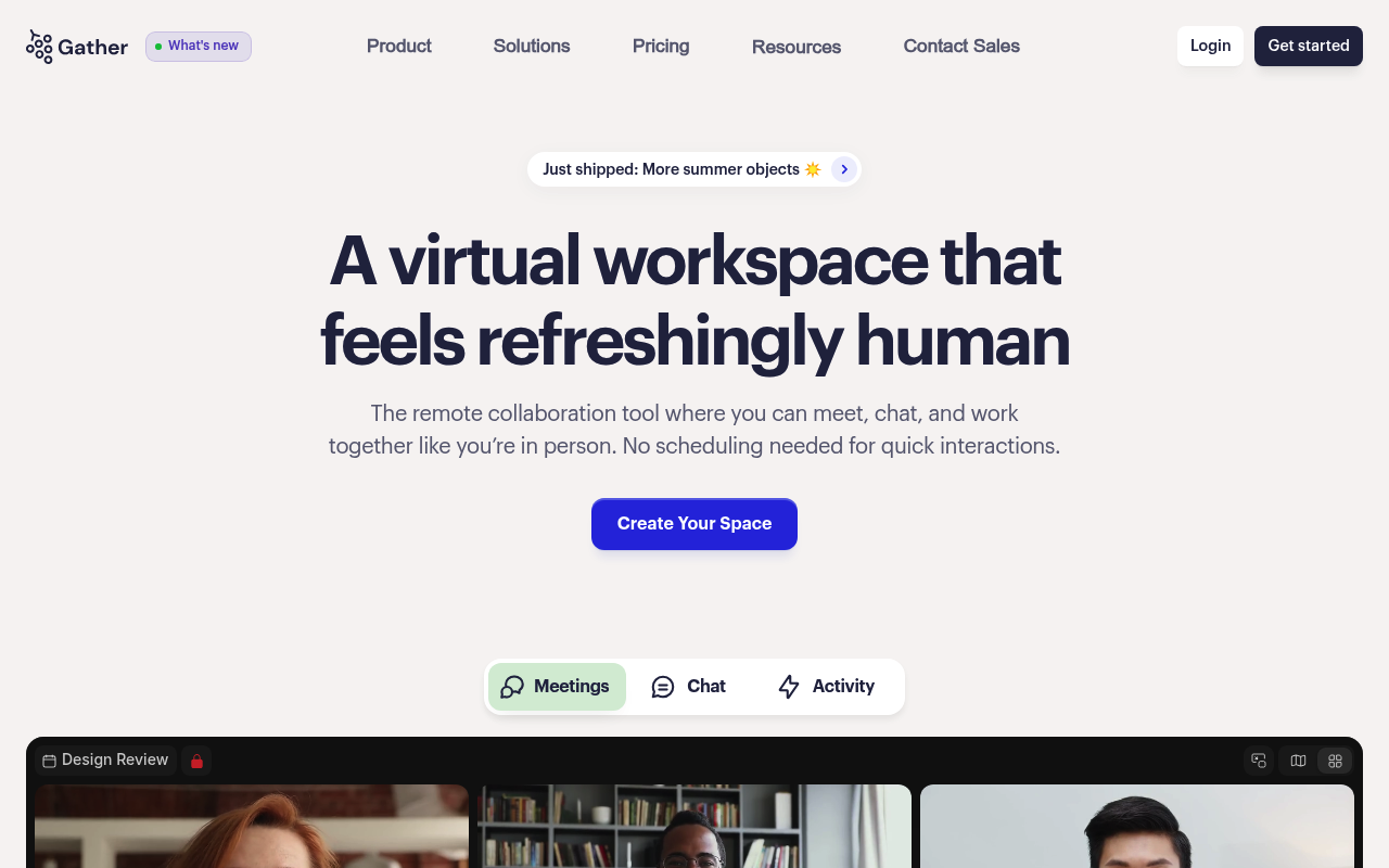 Gather website screenshot