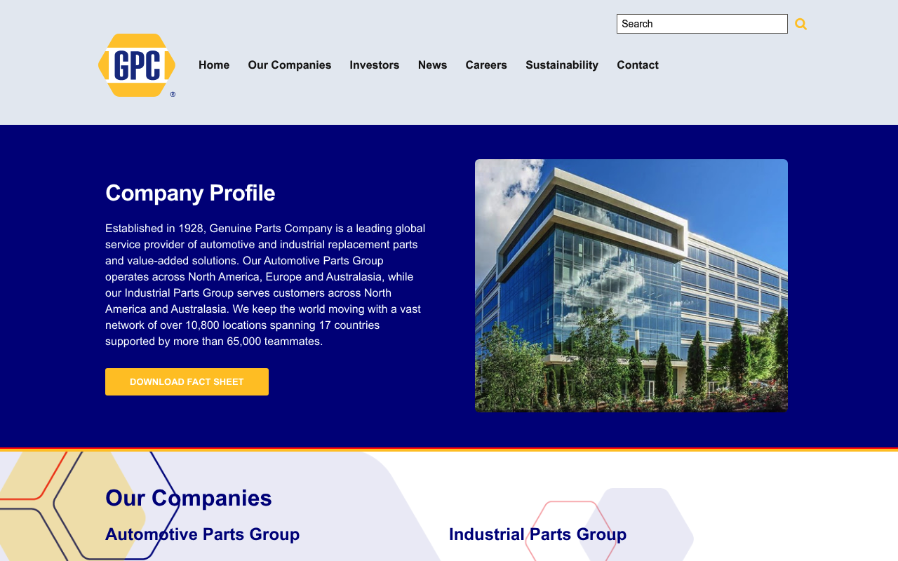 Genuine Parts Company screenshot