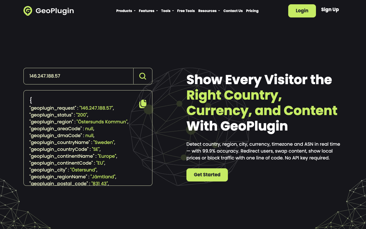 geoPlugin screenshot