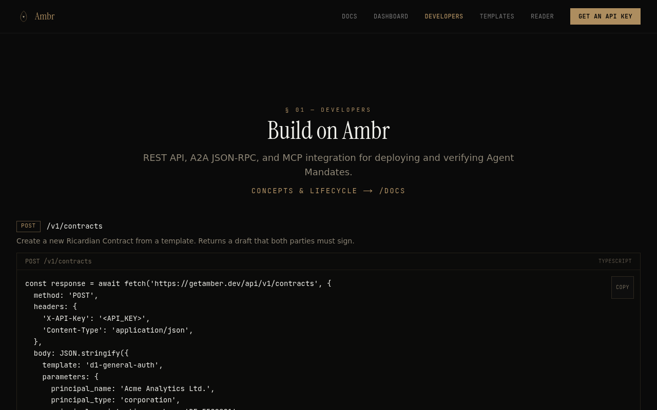 Ambr website screenshot