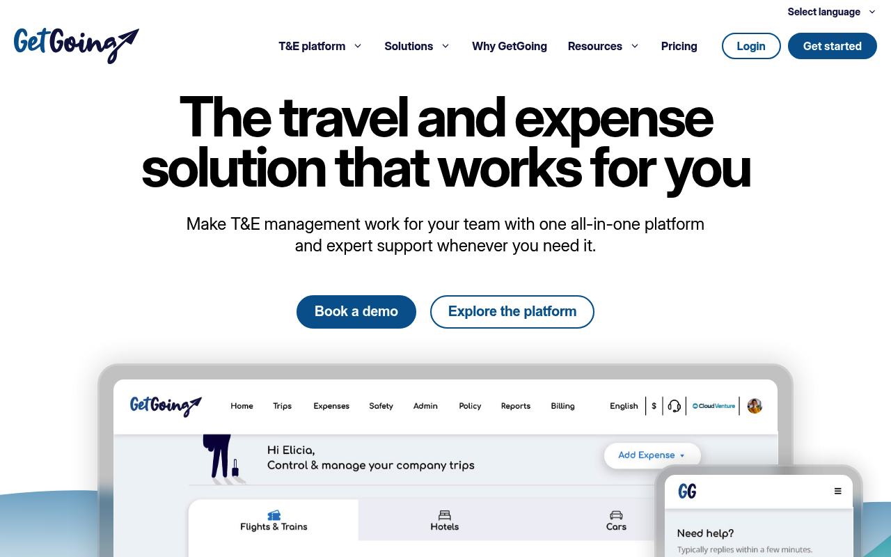 GetGoing website screenshot