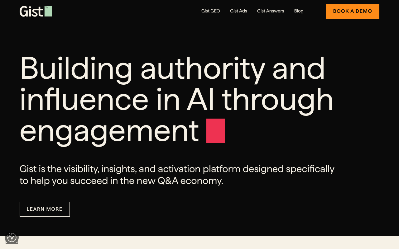 Gist website screenshot