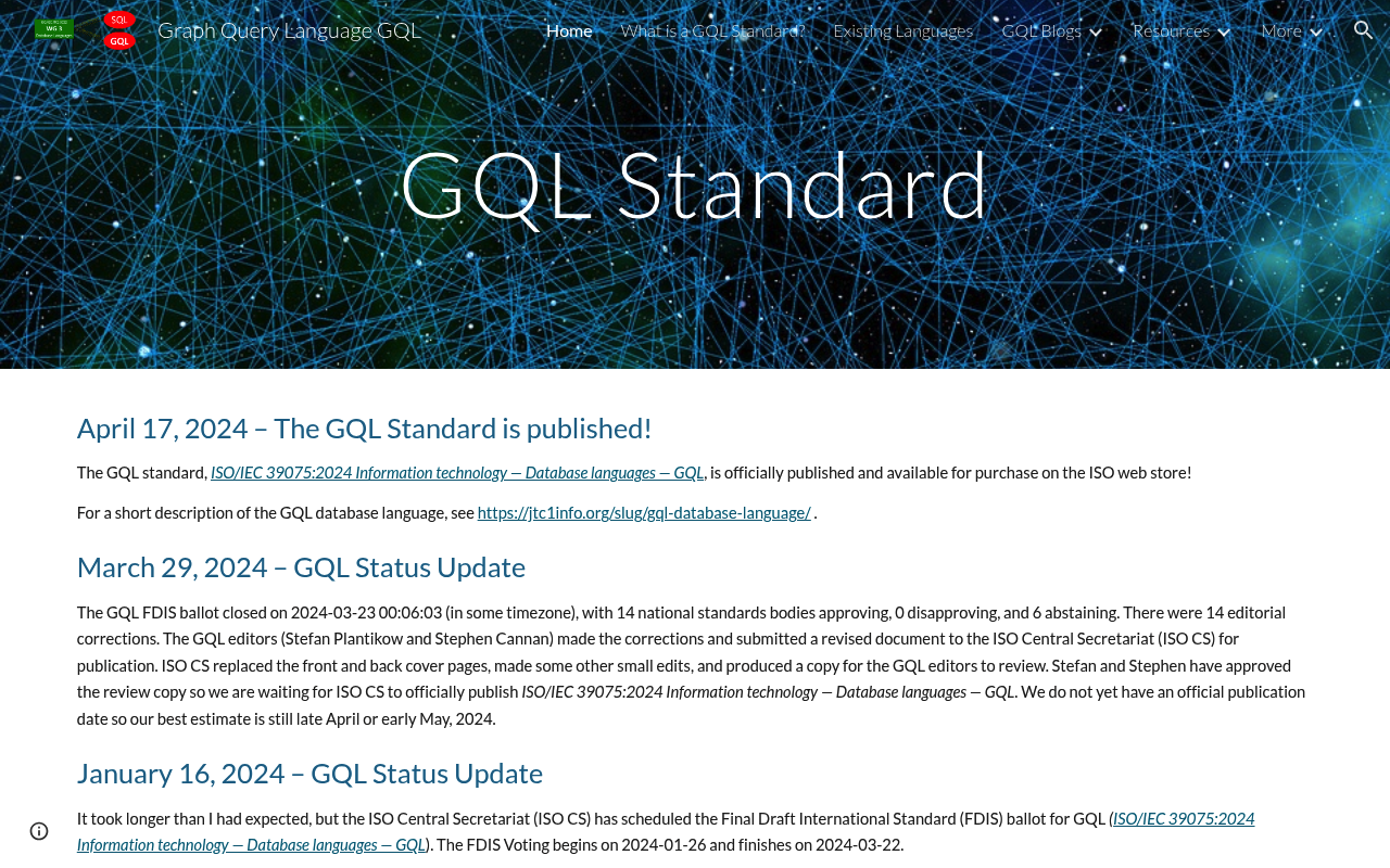 Graph Query Language (GQL) screenshot