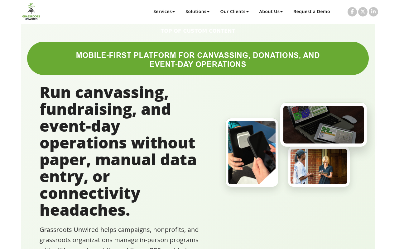 Grassroots Unwired website screenshot