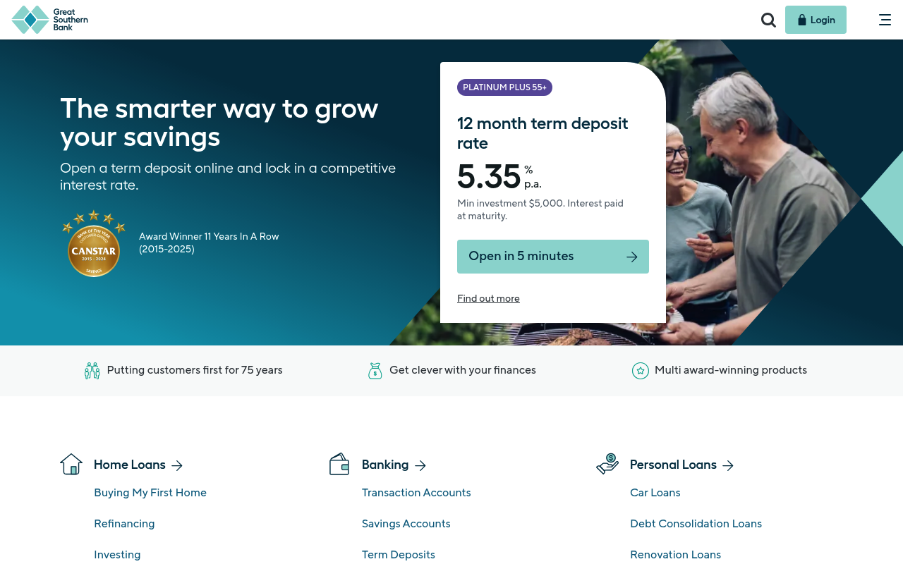 Great Southern Bank screenshot