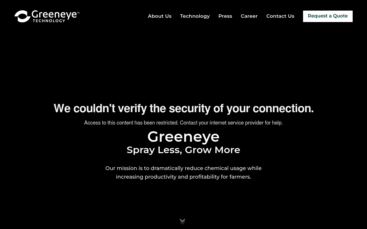 Green Eye Technology website screenshot