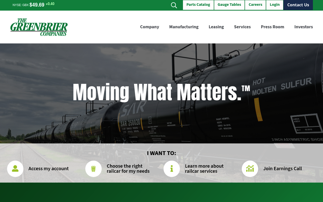 Greenbrier Companies screenshot