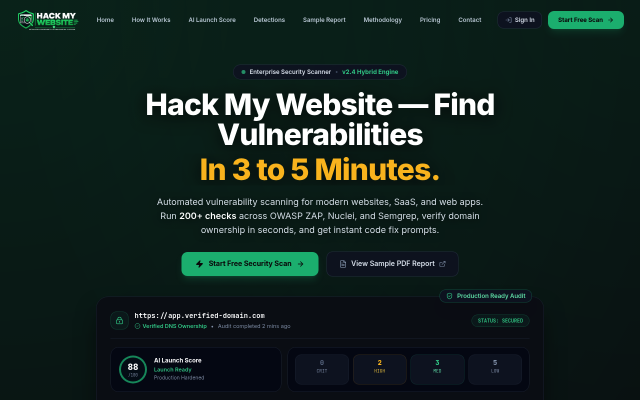 Hack My Website screenshot