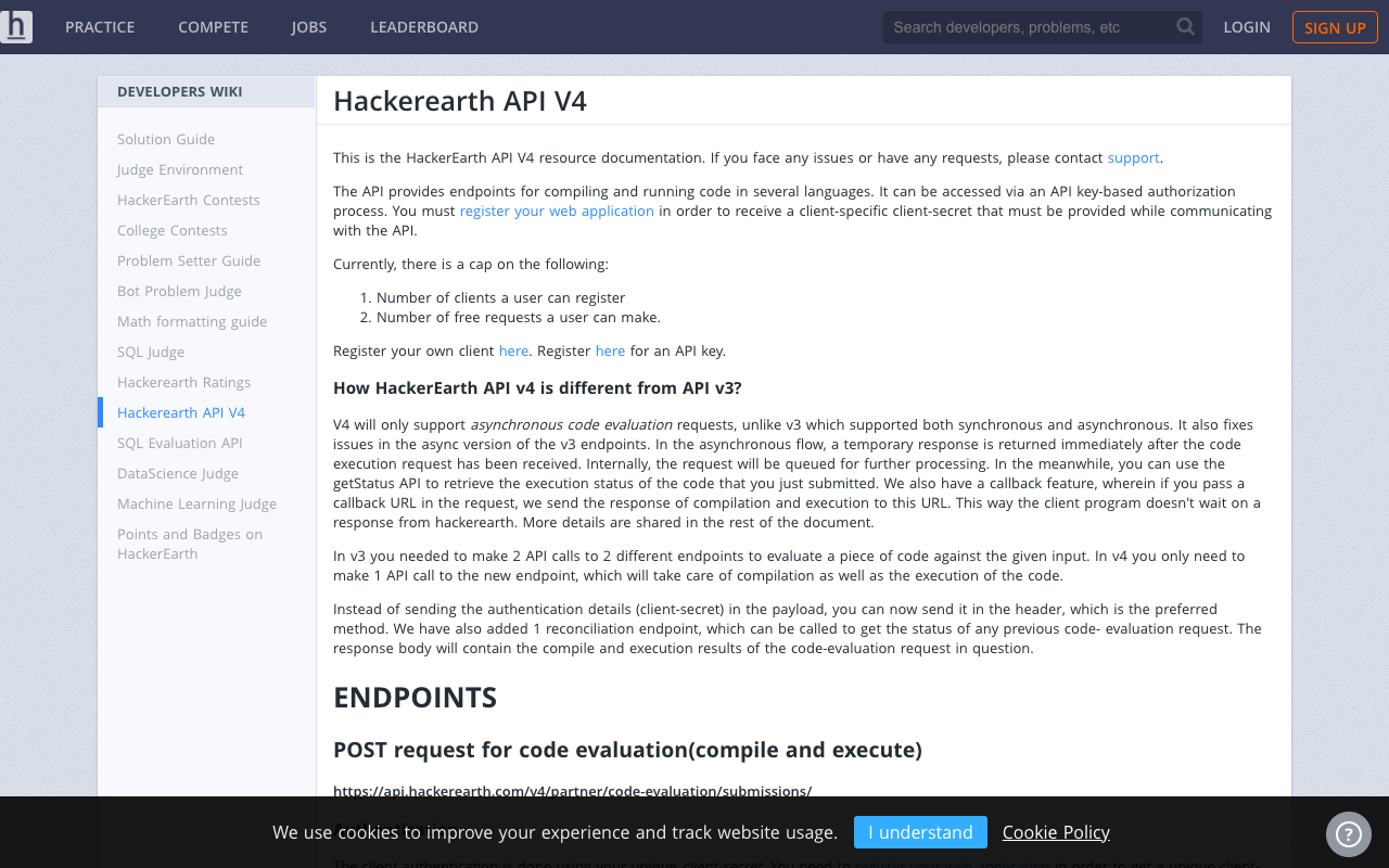 Hackerearth screenshot