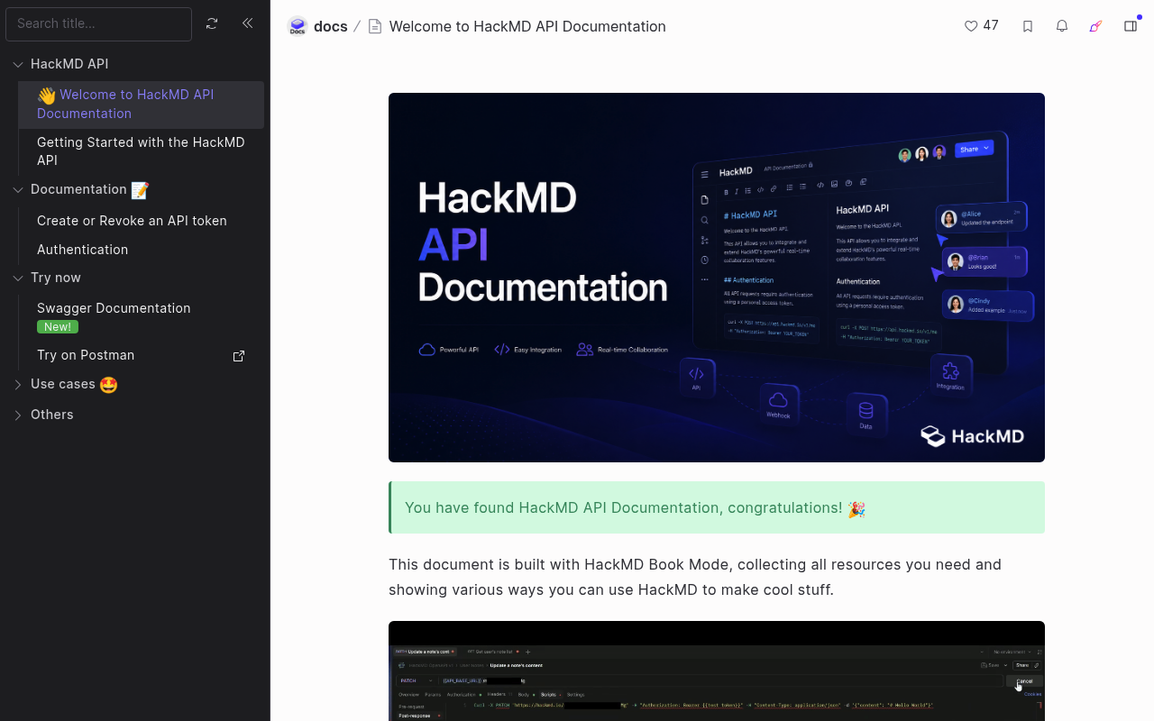 HackMD website screenshot