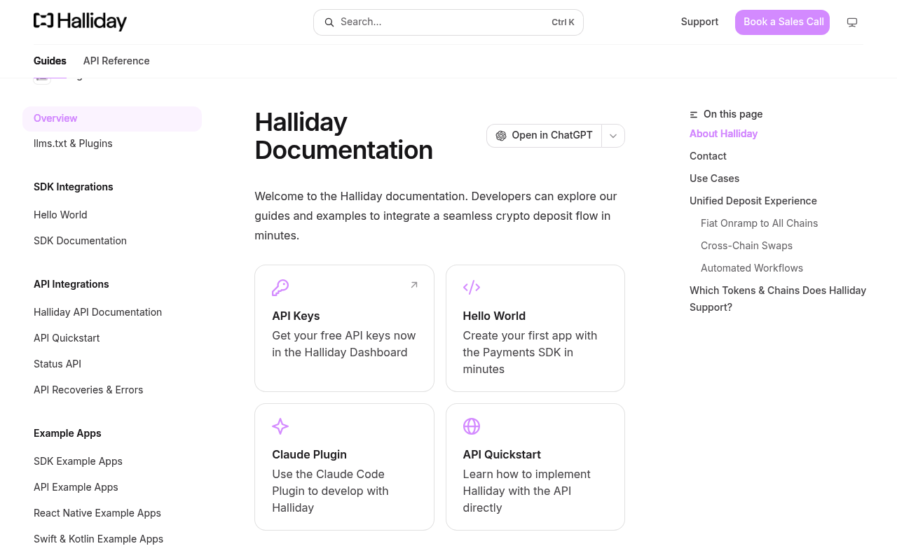 Halliday website screenshot