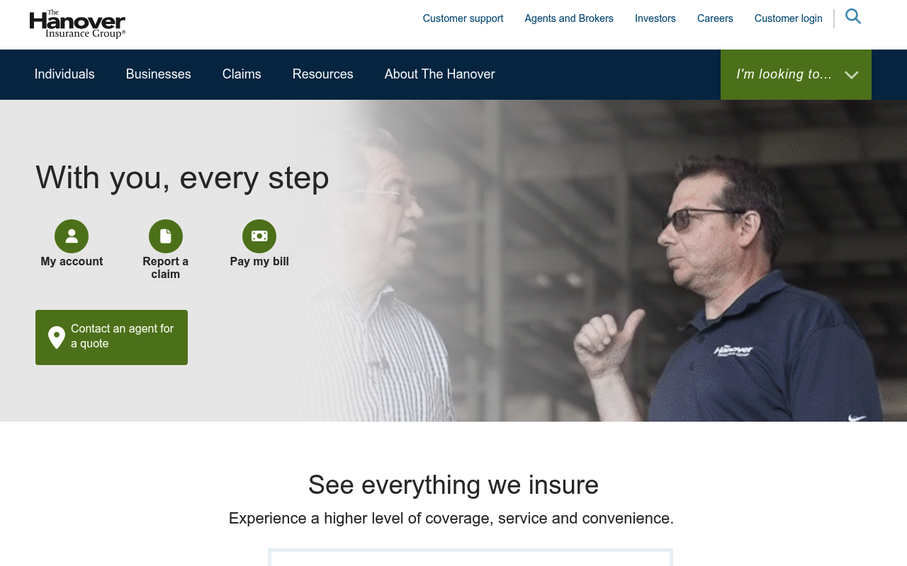 Hanover Insurance Group screenshot