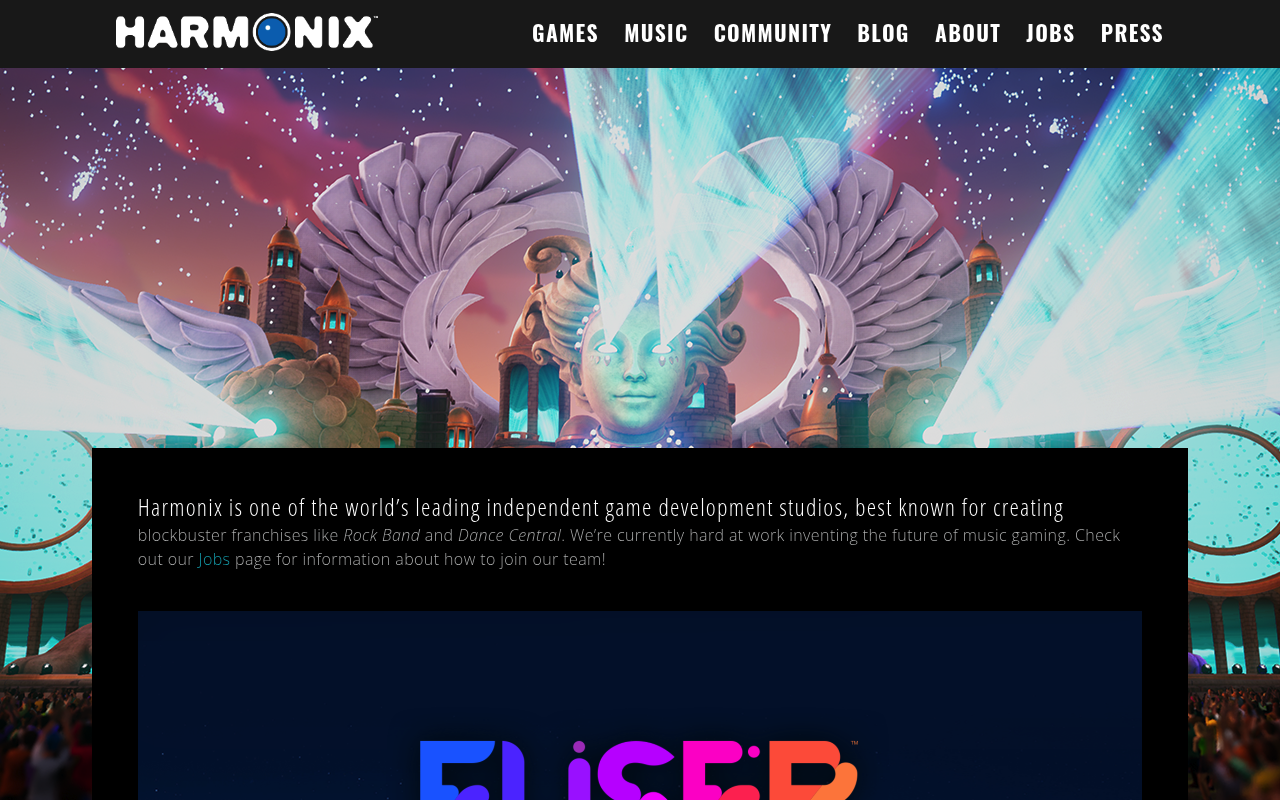 Harmonix website screenshot