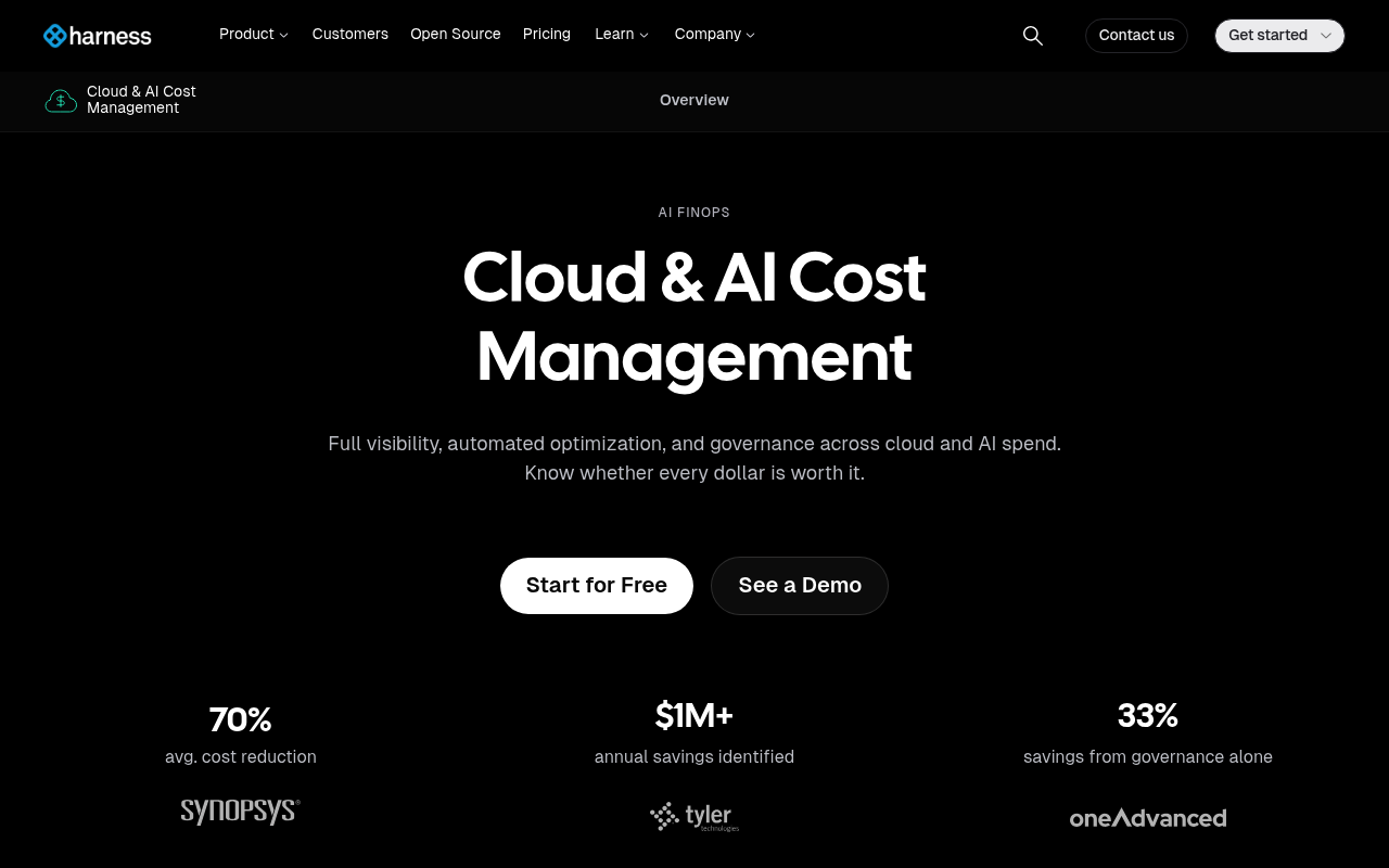 Harness Cloud Cost Management screenshot
