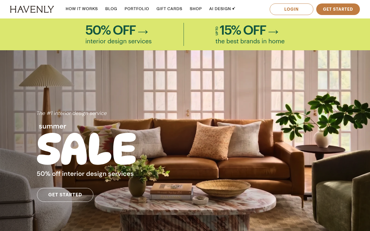 Havenly website screenshot