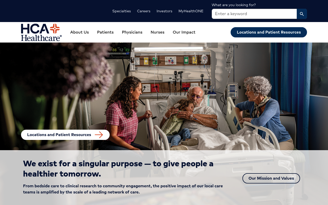 HCA Healthcare screenshot