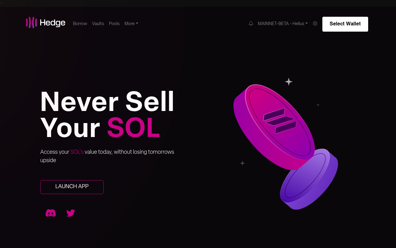 Hedge website screenshot