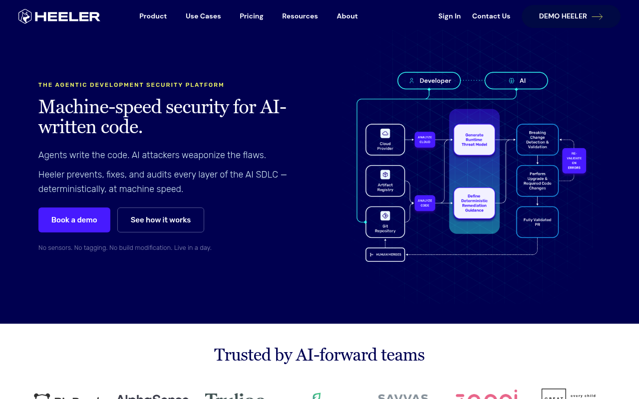 Heeler website screenshot