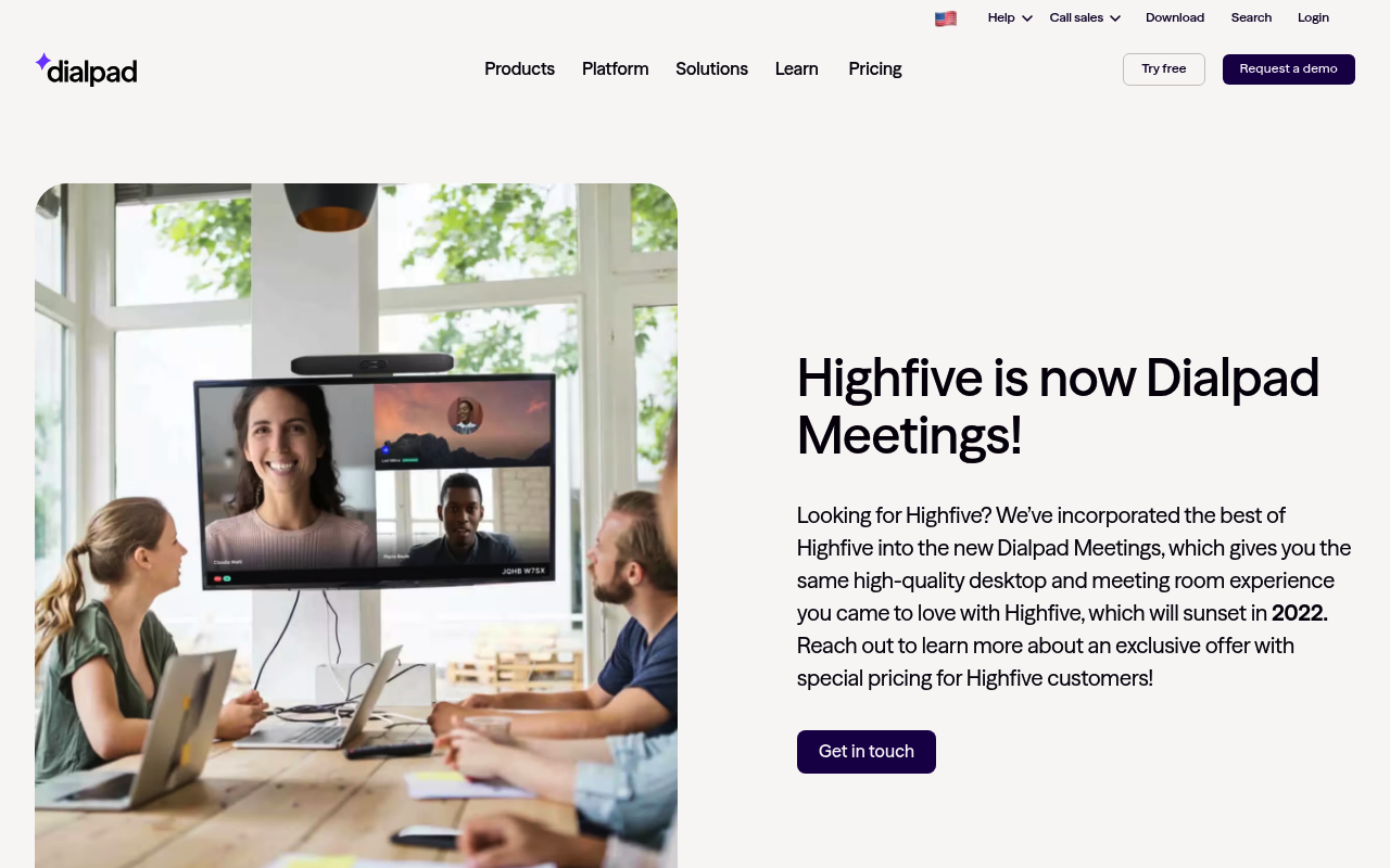 Highfive website screenshot