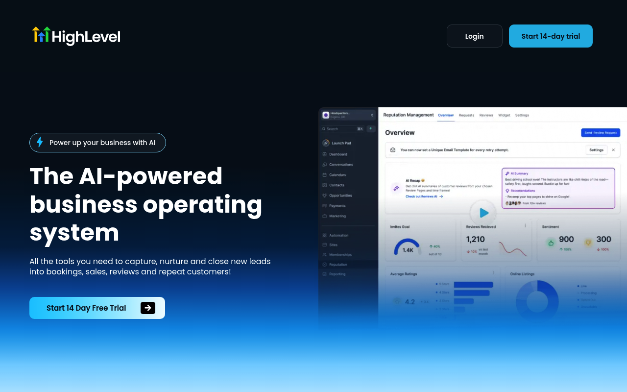 HighLevel website screenshot