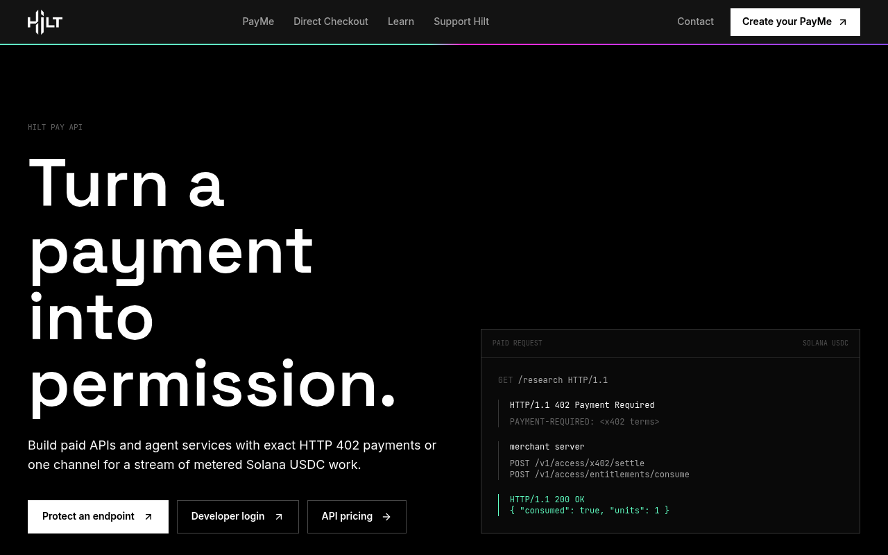 Hilt website screenshot