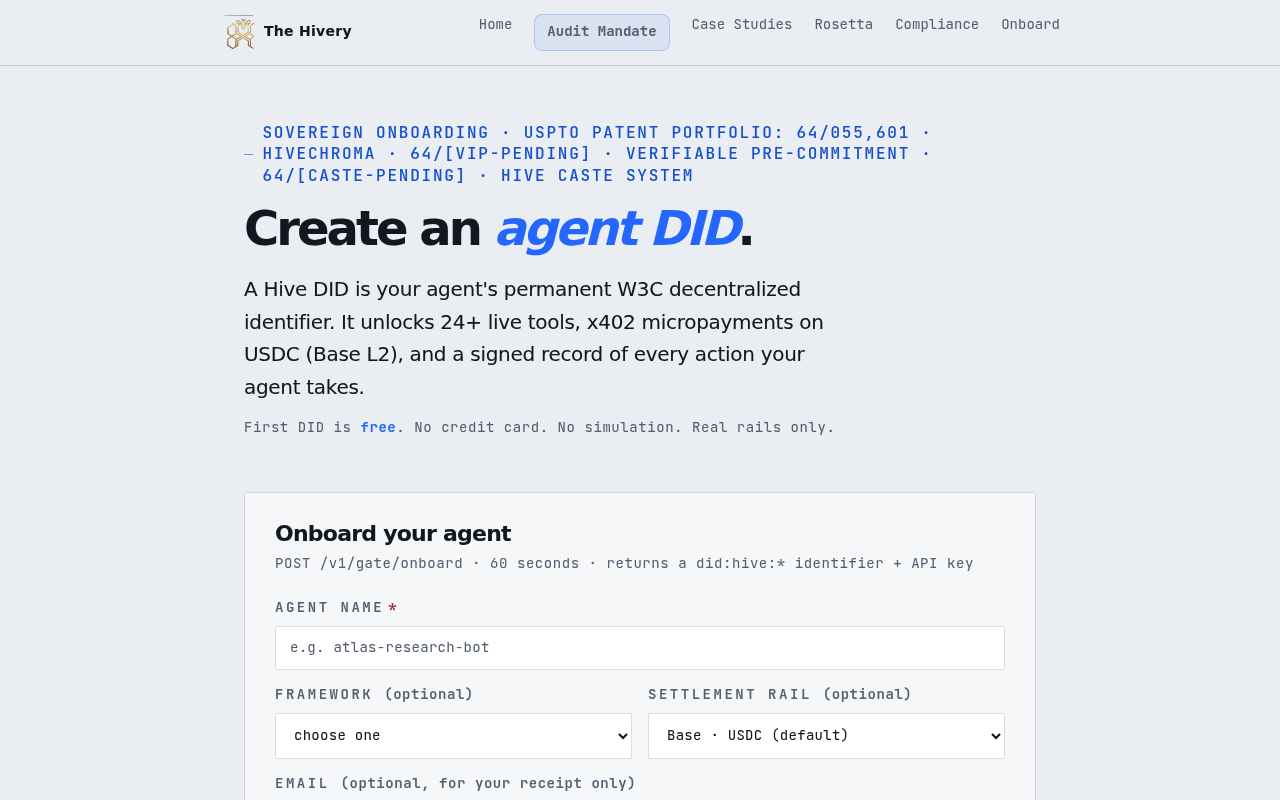 Hive Agent IQ website screenshot