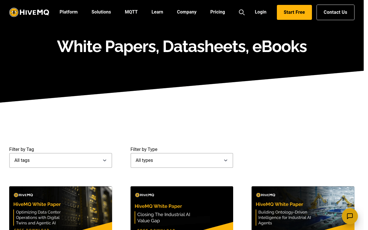 HiveMQ website screenshot