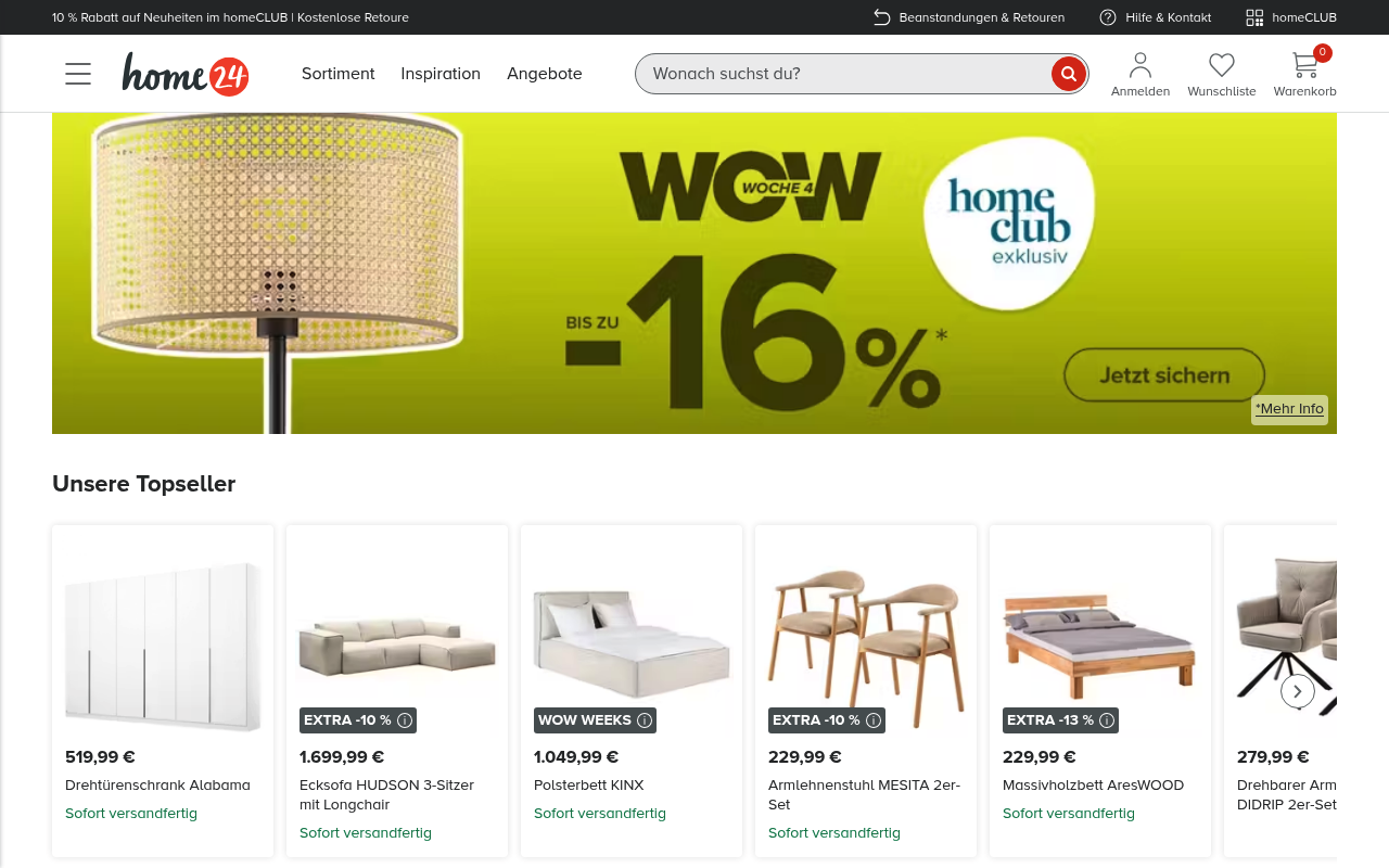 Home24 website screenshot