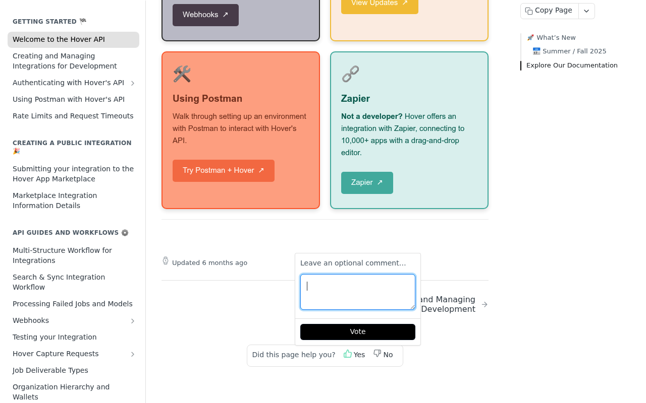 HOVER website screenshot