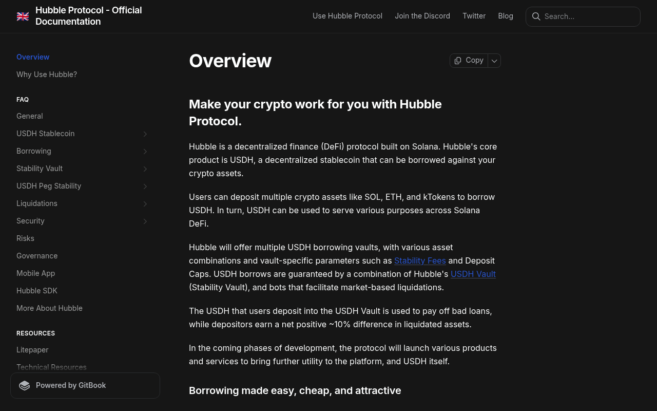 Hubble Protocol screenshot