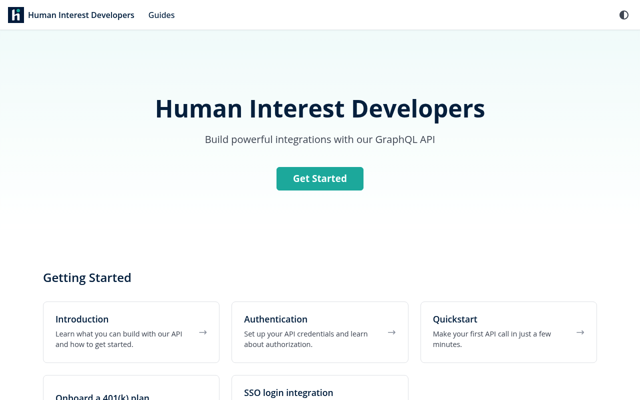 Human Interest website screenshot