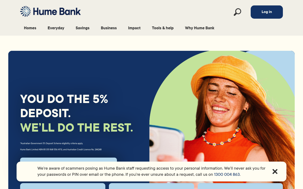 Hume Bank screenshot