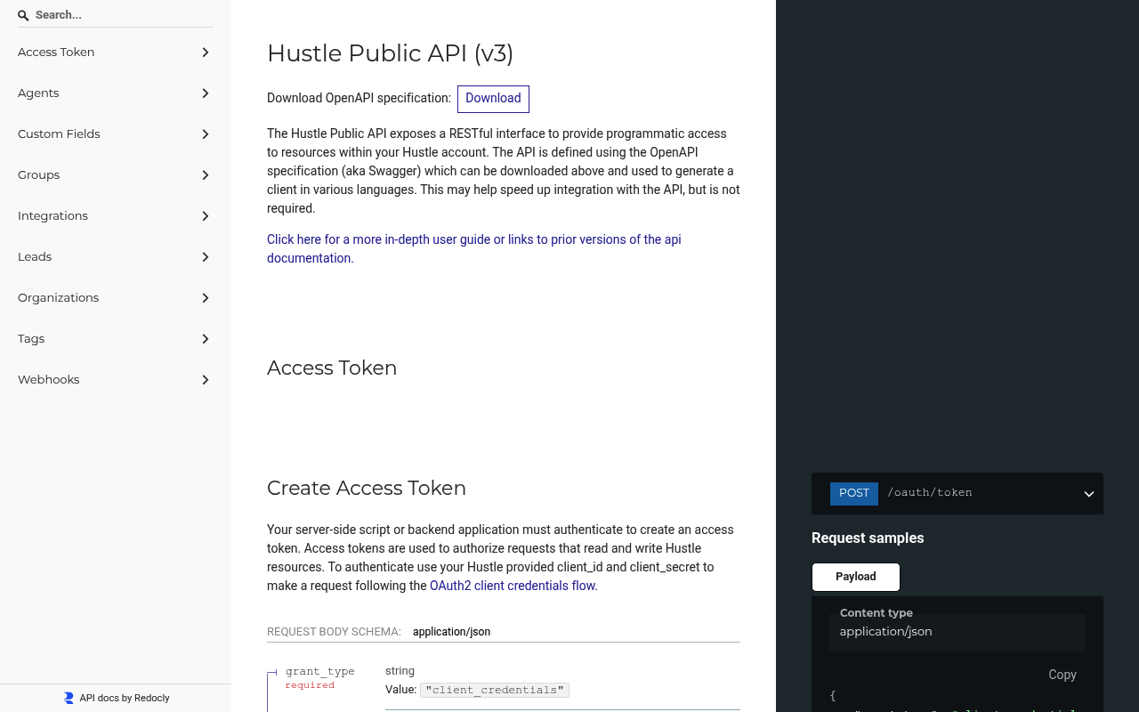 Hustle website screenshot