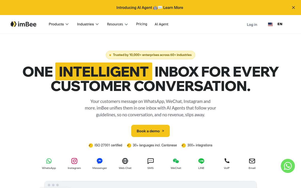 imbee website screenshot