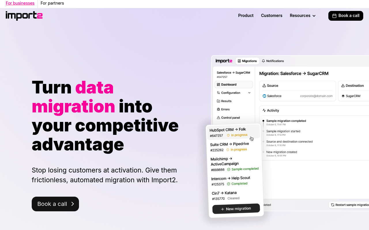 Import2 website screenshot