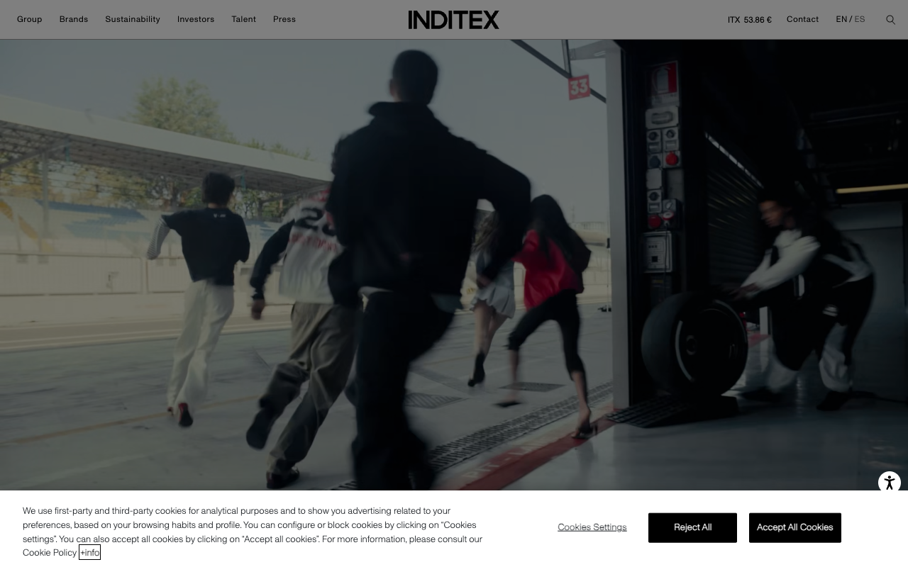 Inditex screenshot
