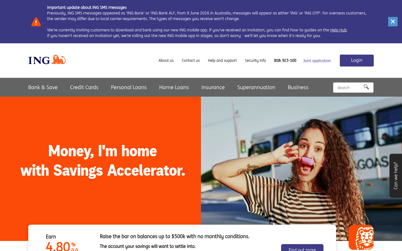 ING Australia screenshot